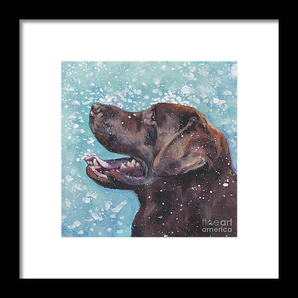 Labrador Retriever Framed Print featuring the painting Chocolate Labrador Retriever by Lee Ann Shepard