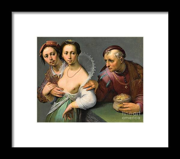 Uspd: Reproduction Framed Print featuring the painting Choice Between Young And Old by Thea Recuerdo