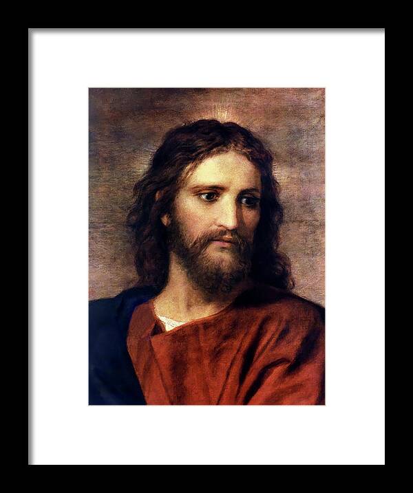 Jesus Prints Framed Print featuring the painting Christ at 33 by Heinrich Hofmann