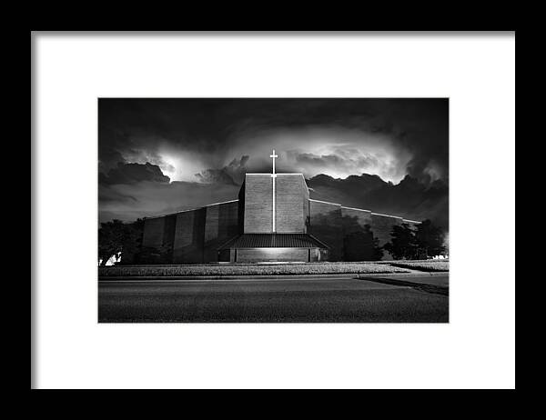 Topeka Framed Print featuring the photograph Christ the King Topeka by Thomas Zimmerman