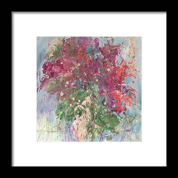 Floral Framed Print featuring the painting Christmas Cactus by Karen Ann Patton