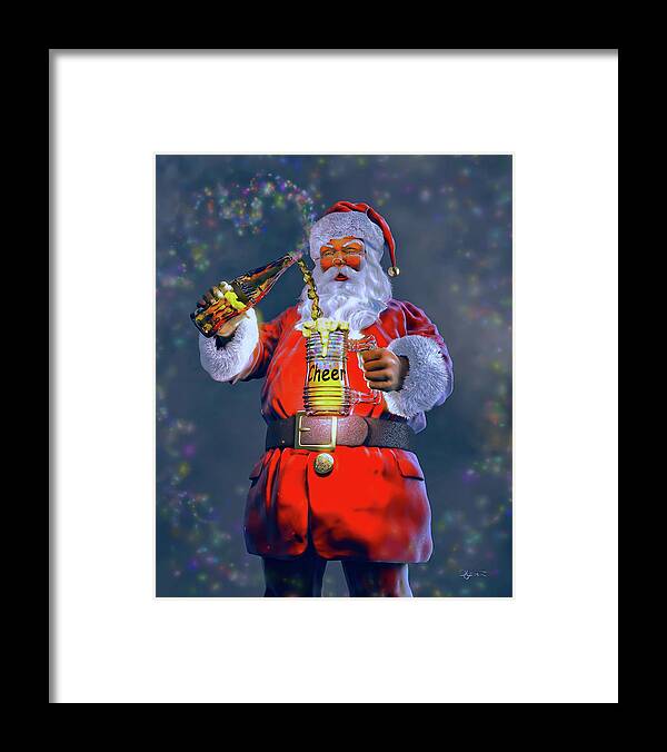 Santa Framed Print featuring the sculpture Christmas Cheer IV by David Luebbert