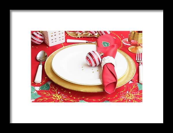 Christmas Framed Print featuring the photograph Christmas Dinner by Anastasy Yarmolovich