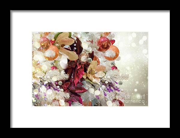Christmas Framed Print featuring the photograph Christmas White Tree by Anastasy Yarmolovich