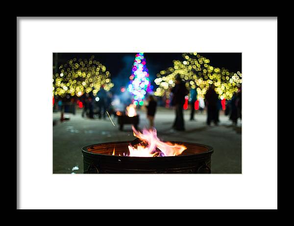 Fire Framed Print featuring the photograph Christmas fire pit by Stephen Holst