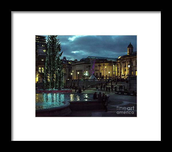 Merry Christmas Framed Print featuring the photograph Christmas In Trafalgar Square, London 2 by Perry Rodriguez