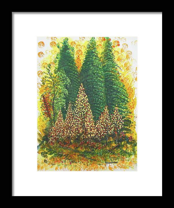 Evergreens Framed Print featuring the painting Christmas is Coming by Holly Carmichael