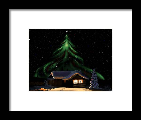 Christmas Framed Print featuring the digital art Christmas Lights by Norman Klein