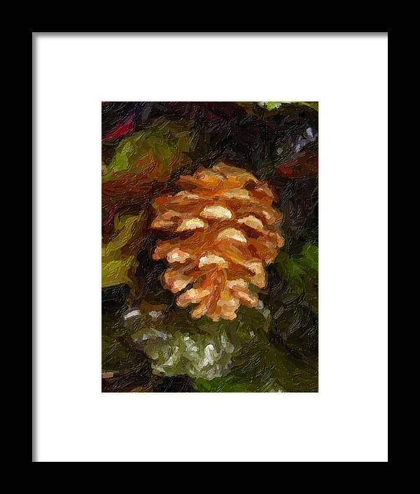 Acorn Framed Print featuring the painting Christmas Time 1 by Marian Lonzetta