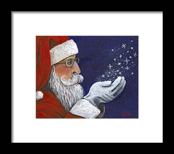 Person Framed Print featuring the painting Christmas Wish by Darice Machel McGuire