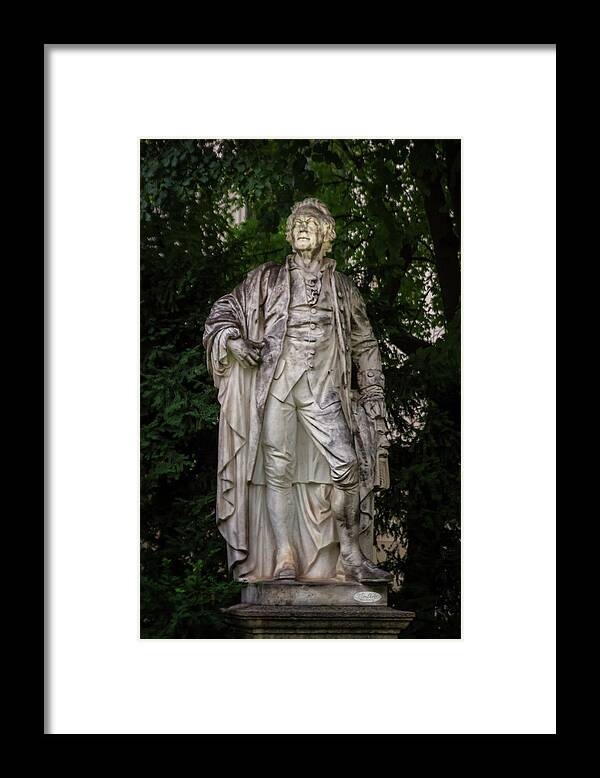 Christoph Framed Print featuring the photograph Christoph Willibald Ritter von Gluck statue, Vienna, Austria by Elenarts - Elena Duvernay photo