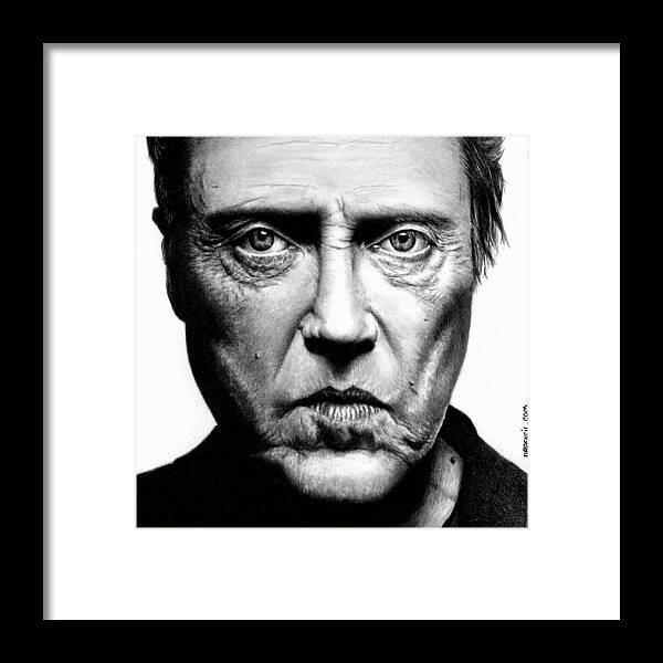 Christopher Walken Framed Print featuring the drawing Christopher Walken by Rick Fortson