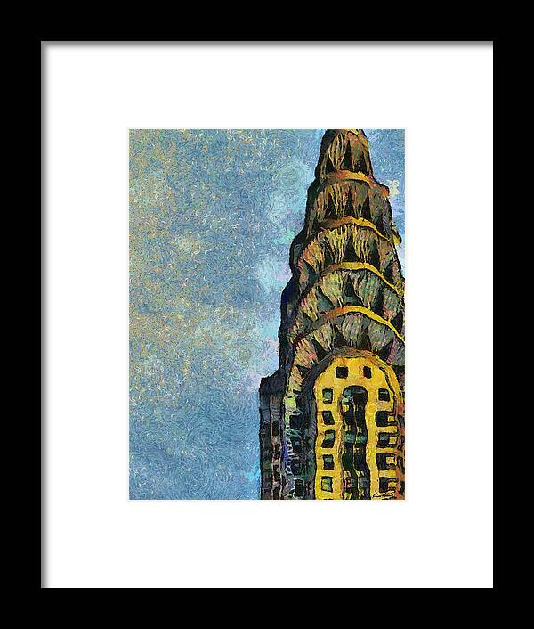 Chrysler Building Framed Print featuring the painting Chrysler Building New York by Russ Harris