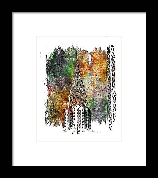 Muted Framed Print featuring the photograph Chrysler Spire Muted Rainbow 3 Dimensional by DiDesigns Graphics
