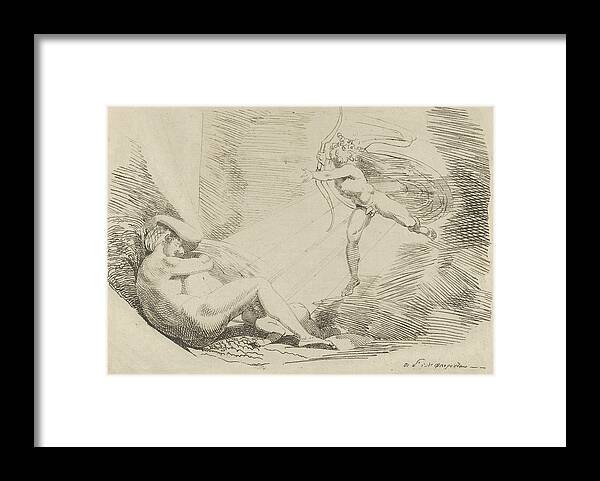 Swiss Art Framed Print featuring the relief Chrysogone Conceives, in a Ray of Sunshine, Amoretta and Belphoebe by Henry Fuseli