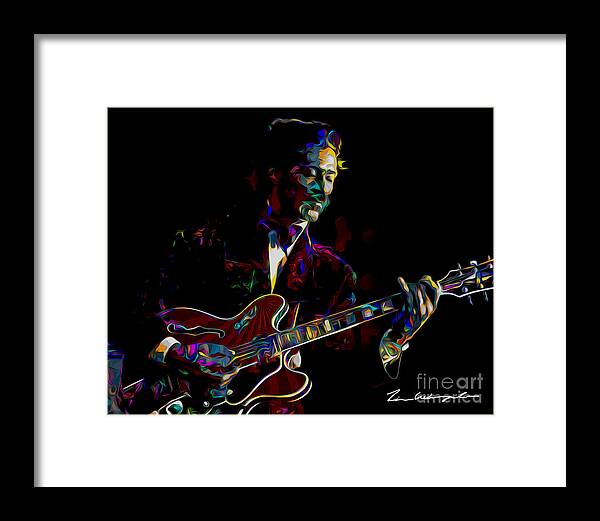 Chuck Berry Framed Print featuring the digital art Chuck Berry by Tim Wemple