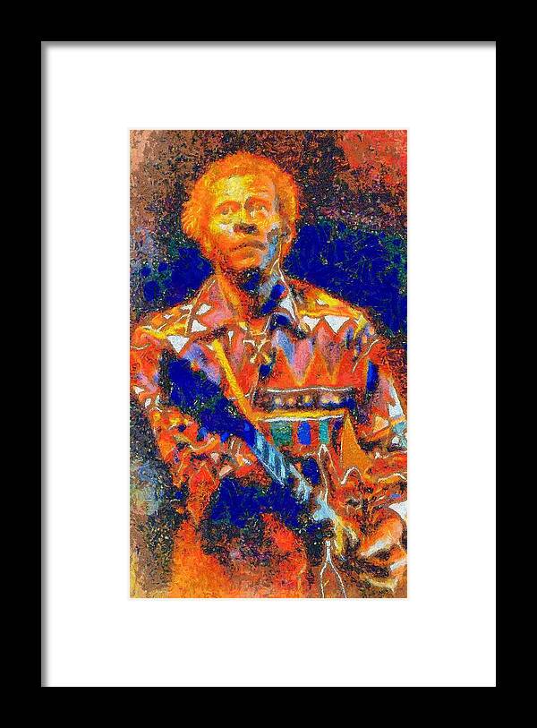 Chuck Berry Tribute Framed Print featuring the digital art Chuck Berry Tribute by Caito Junqueira