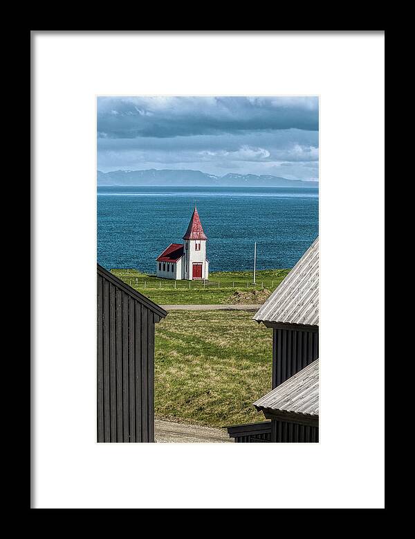 Iceland Framed Print featuring the photograph Church And Modern Buildings by Tom Singleton