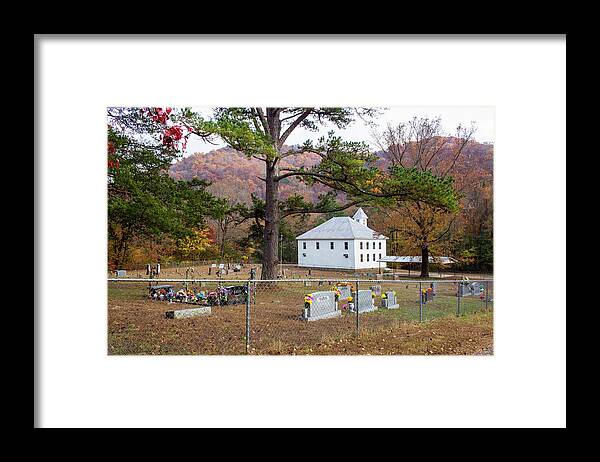 Fall Framed Print featuring the photograph Church in the Mountains by Tammy Chesney