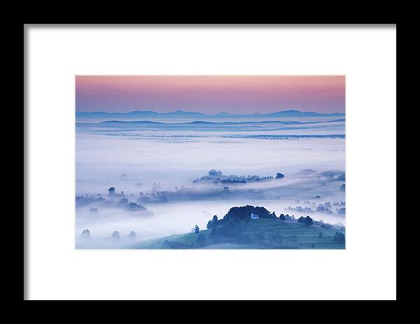 Saint Framed Print featuring the photograph Church of Saint Lawrence at sunrise by Ian Middleton