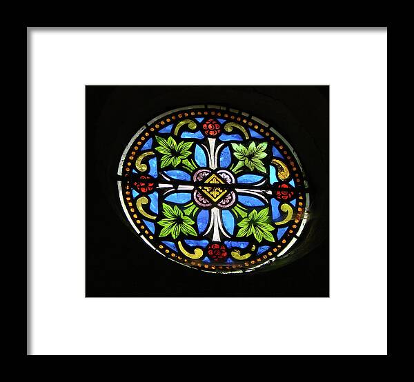 Stained Glass Window Framed Print featuring the glass art Church of Saint-Nicolas by Photographer Vassil