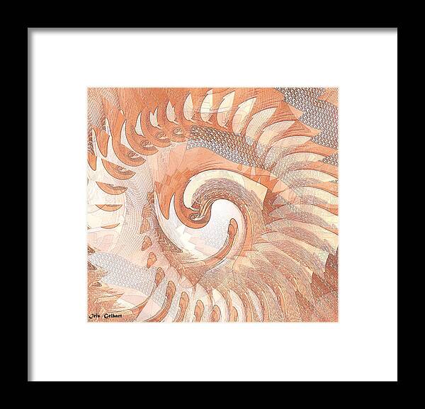 Abstract Art Framed Print featuring the digital art Churning by Iris Gelbart