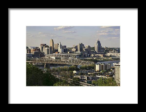 Cincinnati Skyline No. 2 Framed Print featuring the photograph Cincinnati Skyline No 2 by Phyllis Taylor