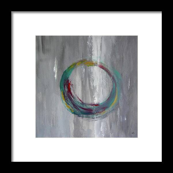 Circle Framed Print featuring the painting Vortex by Victoria Lakes
