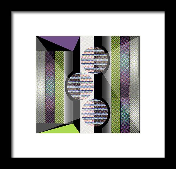 Abstract Framed Print featuring the digital art Circles and Bars by George Pasini