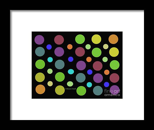 Circle Patterns Framed Print featuring the digital art Circles N Dots C21 by Monica C Stovall