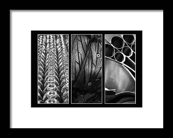 Circles Triptych Framed Print featuring the photograph Circles Triptych by Martina Fagan