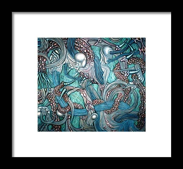 Organic Framed Print featuring the painting Circuitry by Leigh Odom