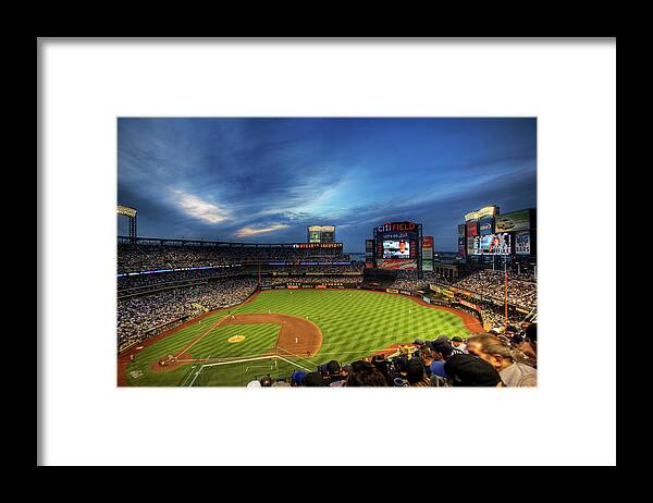 Citi Field Framed Print featuring the photograph Citi Field Twilight by Shawn Everhart