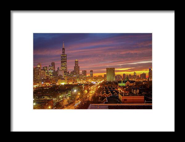  Framed Print featuring the photograph City At Dawn by Tony HUTSON