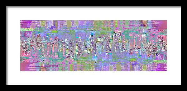 Abstract Framed Print featuring the digital art City Blox Light by Mary Clanahan