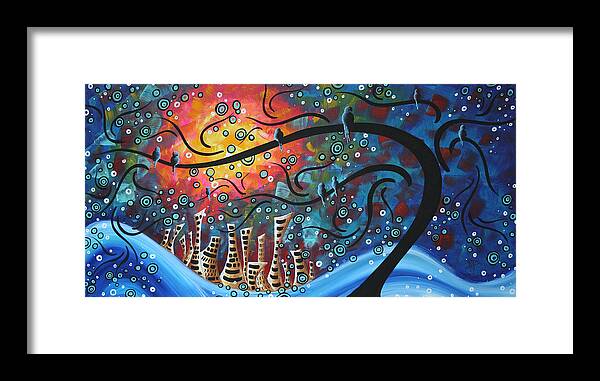 Art Framed Print featuring the painting City by the Sea by MADART by Megan Duncanson