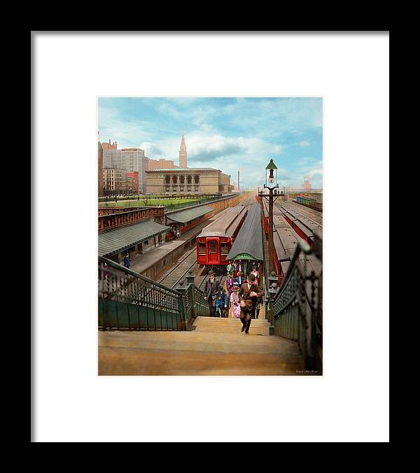 Color Framed Print featuring the photograph City - Chicago - The Van Buren Street Station 1907 by Mike Savad