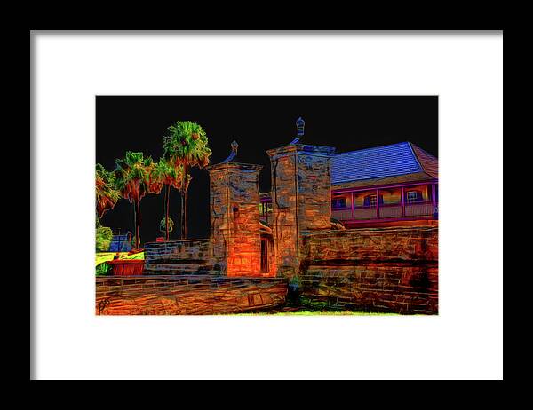 City Gates Framed Print featuring the photograph City Gates Historic Saint Augustine Florida by Gina O'Brien