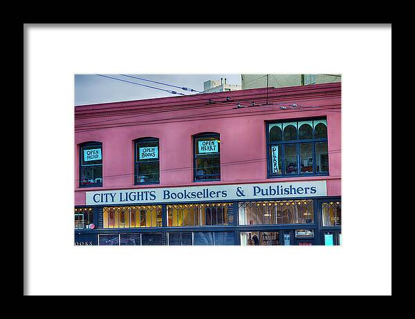 City Lights Booksellers Framed Print featuring the photograph City Lights Booksellers by Garry Gay