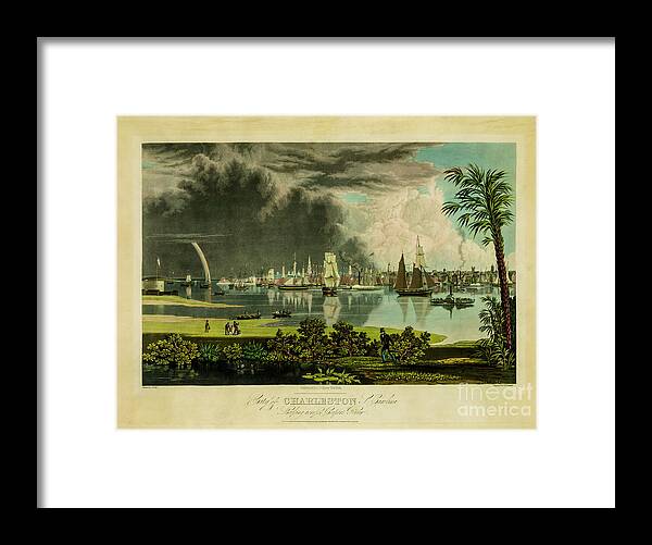 City Of Charleston Framed Print featuring the photograph City of Charleston Looking Across Cooper River in 1838 by Dale Powell