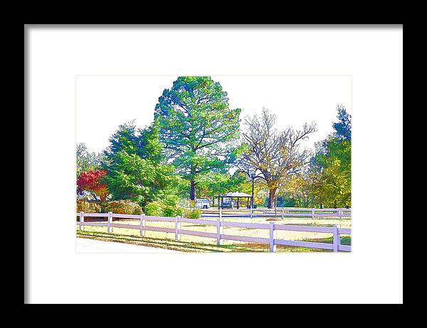 Portsmouth City Park Framed Print featuring the painting City Park 10 by Jeelan Clark