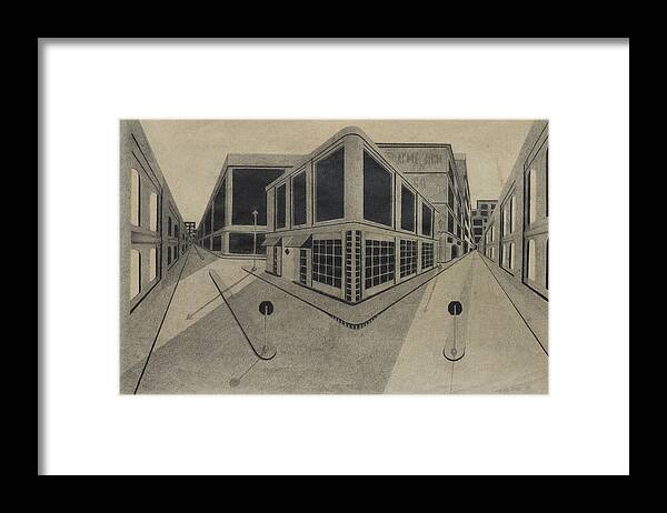 City Framed Print featuring the drawing City Streets by Gregory Lee