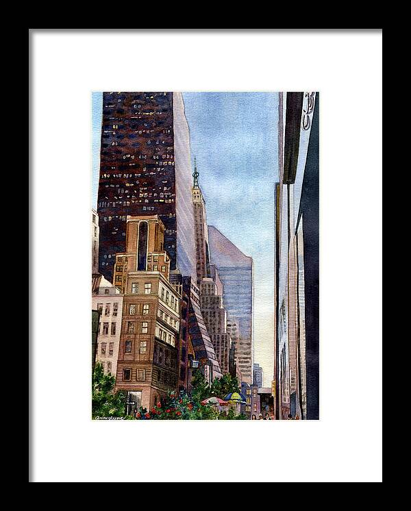 New York City Painting Framed Print featuring the painting City Sunrise by Anne Gifford