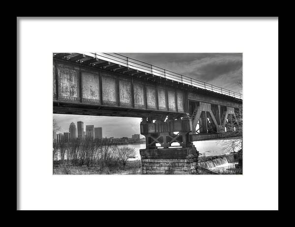 Louisville Framed Print featuring the photograph City Waterfall under Tracks by FineArtRoyal Joshua Mimbs