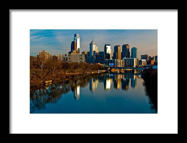 Photography Framed Print featuring the photograph Cityscape of Philadelphia PA by Louis Dallara
