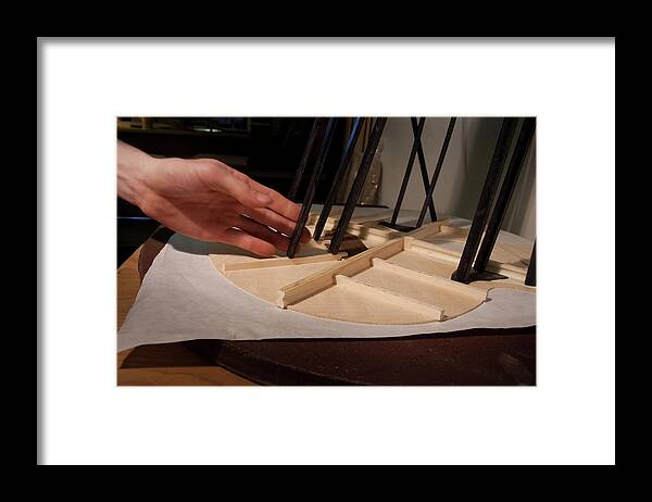 Luthier Framed Print featuring the photograph Clamping the fan brace by Grant Groberg