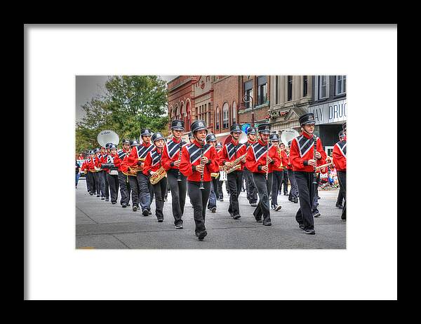Clarinda Framed Print featuring the photograph Clarinda Iowa Marching Band by J Laughlin