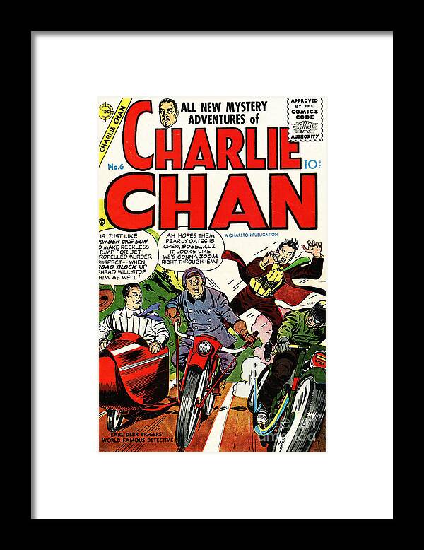 Comics Framed Print featuring the photograph Classic Comic Book Cover Charlie Chan 6 by Wingsdomain Art and Photography
