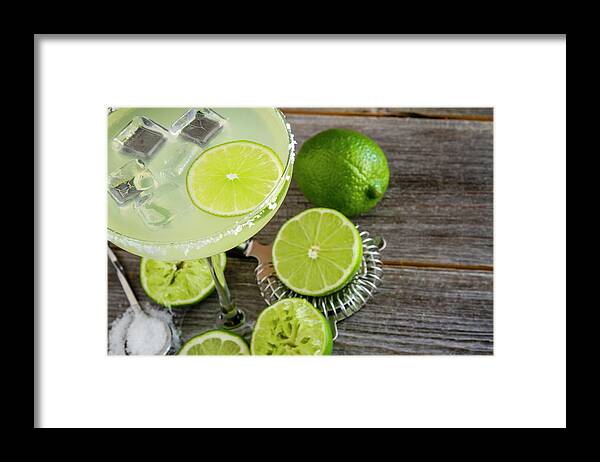 Hawthorne Strainer Framed Print featuring the photograph Classic Lime Margarita by Teri Virbickis