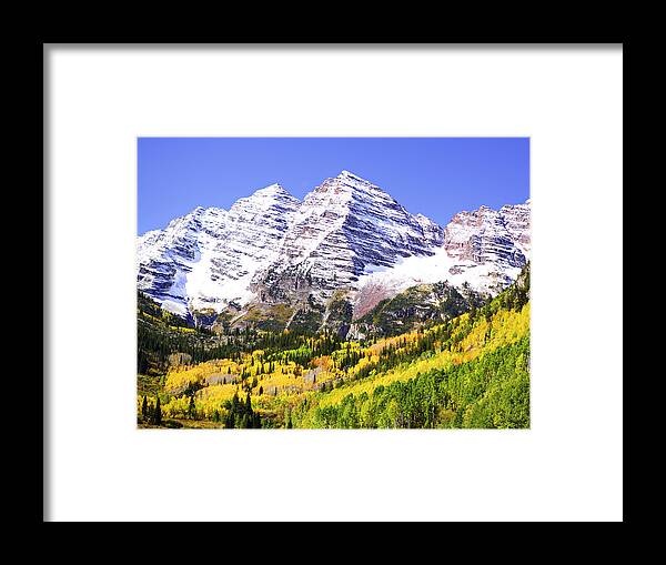 Americana Framed Print featuring the photograph Classic Maroon Bells by Marilyn Hunt